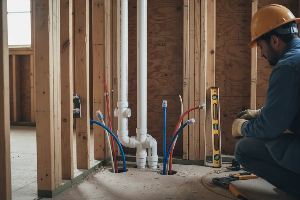 Drain and supply rough-in during Drain Cleaning in Shoshone